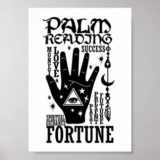Poster Palm Reading Spiritual Guidance Fortune