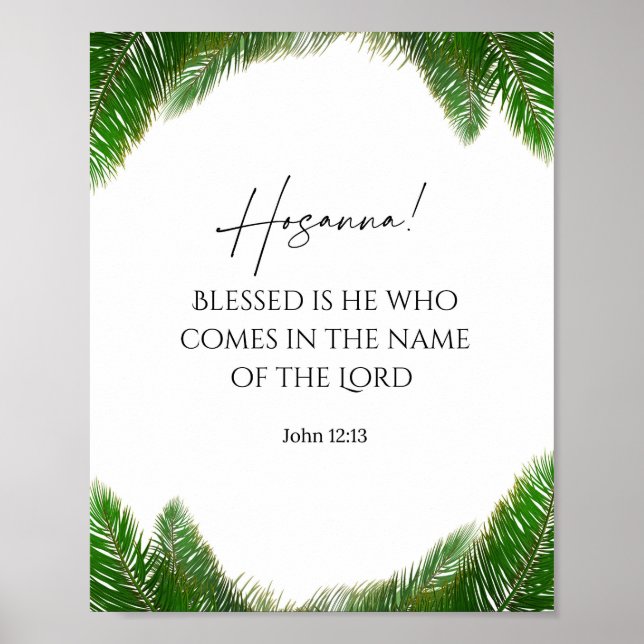 Poster Palm Sunday Christian Art | Hosanna John 12:13 (Frente)
