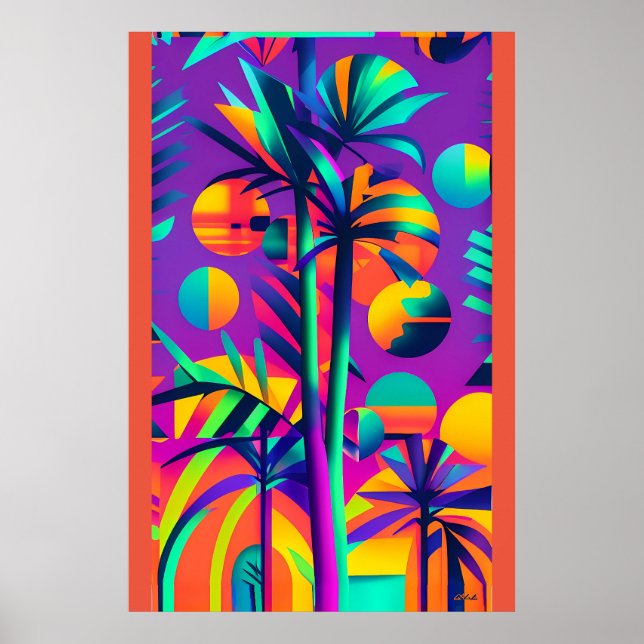 Poster Palm Sunday Ken Gage Retrowave Tropical (Frente)
