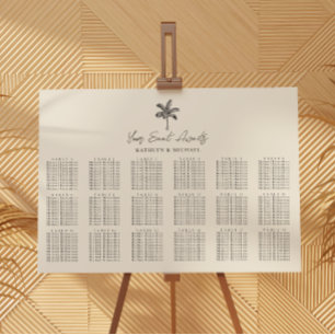 Poster Palm Tree Destination Wedding 14 Mesa Seating