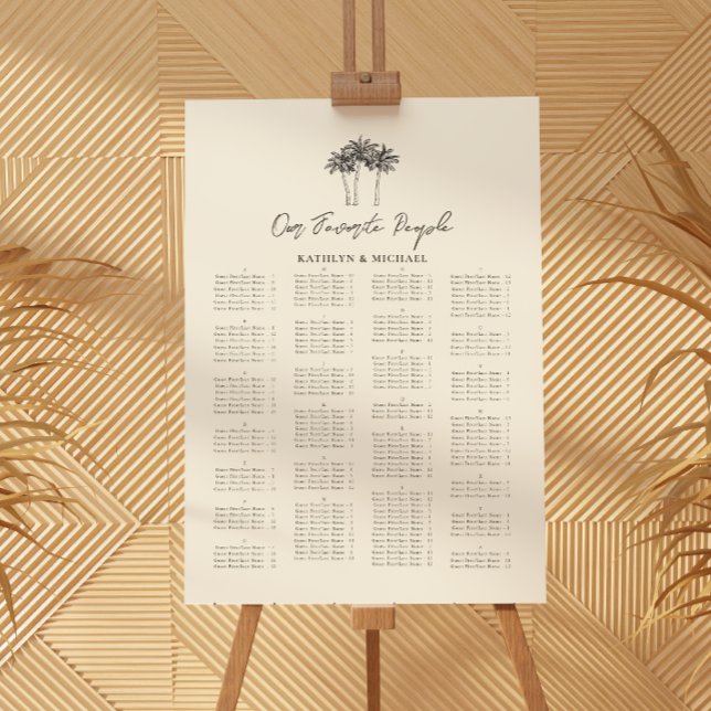 Poster Palm Tree Minimalista Casamento Alfabético (Criador carregado)