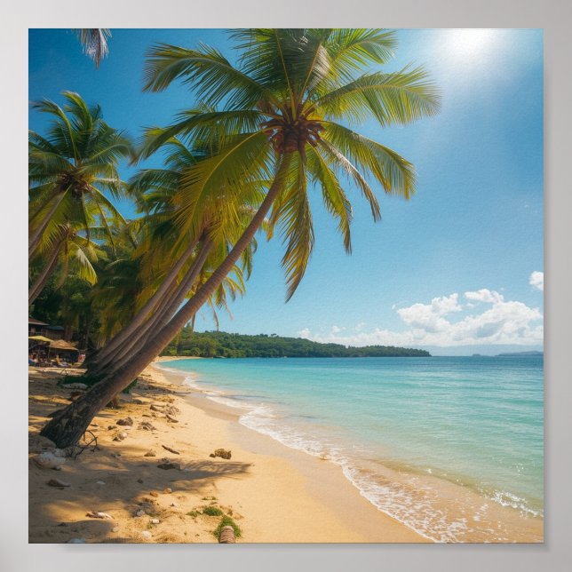 Poster Palm Tree Over the Beach (Frente)