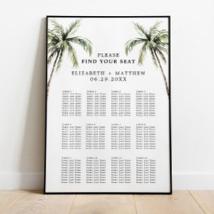 Poster Palm Tree Tropical   Gráfico mínimo de lugares par