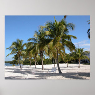 Poster Palm Trees and Beach Print