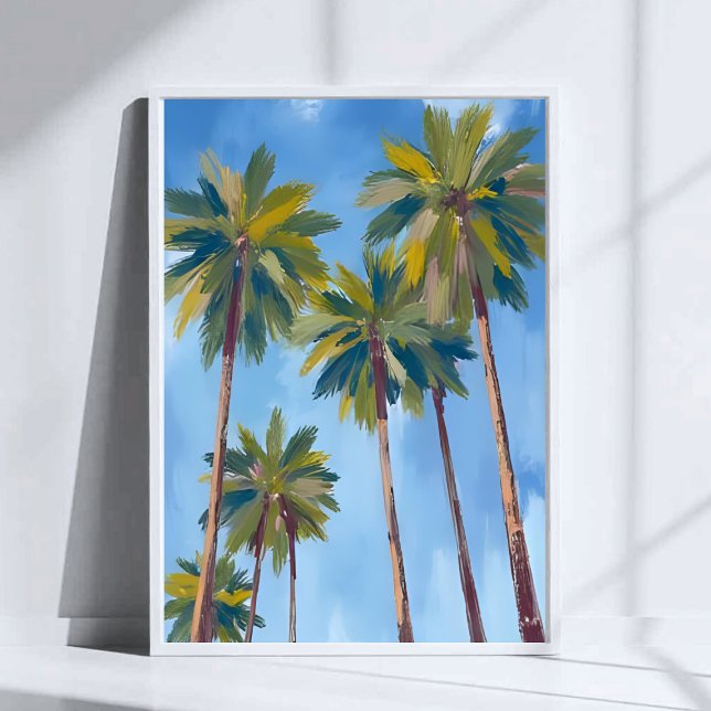 Poster Palm Trees Aquarela Arte Tropical (Criador carregado)