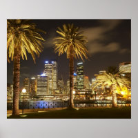 Palm Trees e CDB à Noite, Sydney, Novo Sul