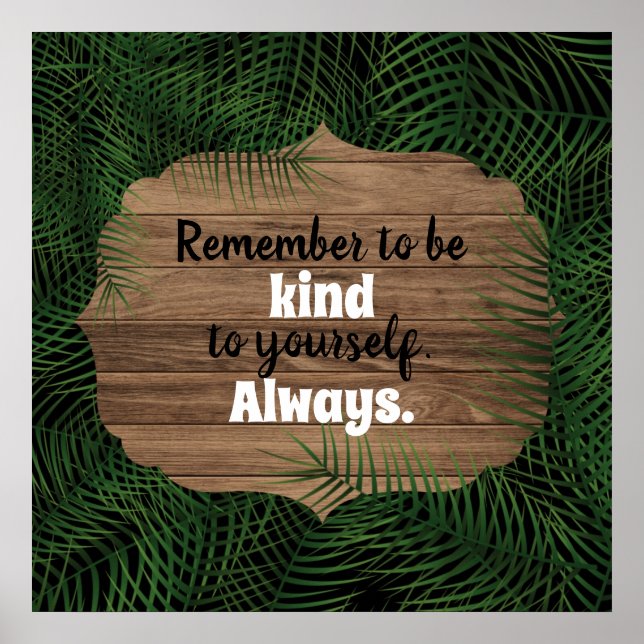 Poster Palm verde fresco exótico deixa citação inspirador (Frente)