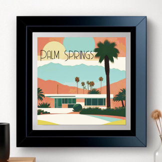 Poster Palm Vintage Primaveras Palm Watercolor Palm