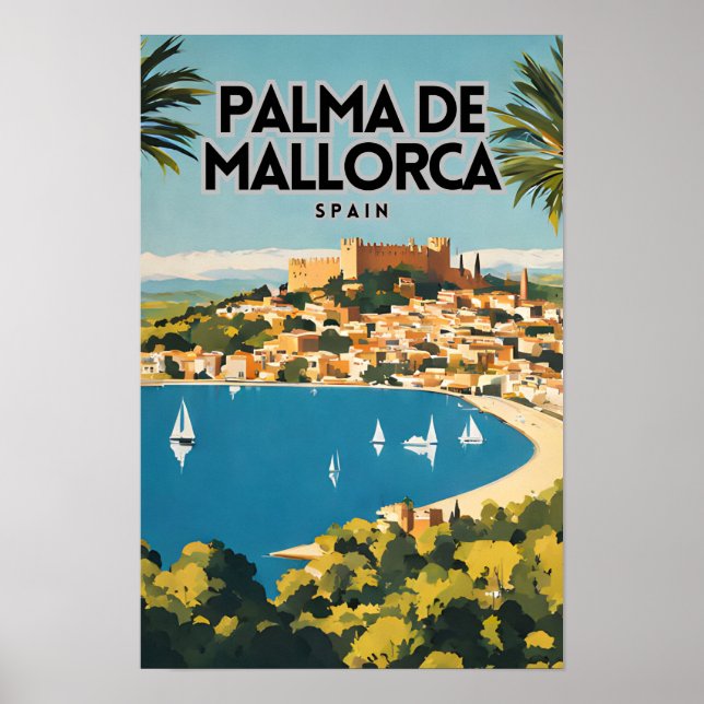 Poster Palma De Mallorca Nostalgia Viagem (Frente)