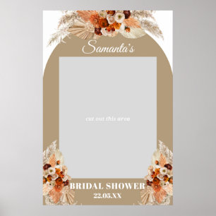 Poster Palma dred boho grama das pampas laranja adereço p