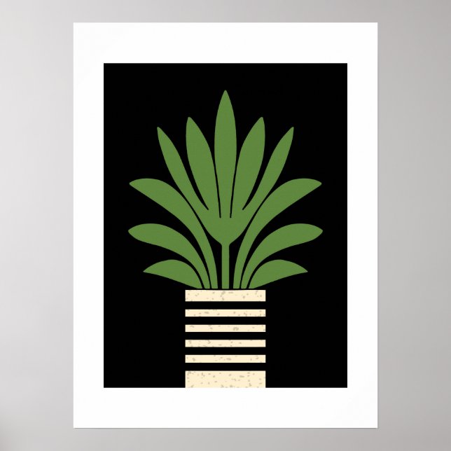 Poster Palma Plantada Moderna do meio século (Frente)