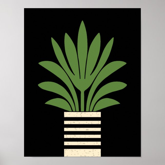 Poster Palma Plantada Moderna do meio século (Frente)
