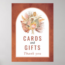 Poster Palma seca, casamento com erva pampas terracotta