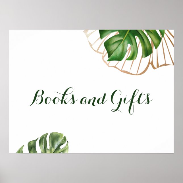 Poster Palma Tropical Dourada Gira, Sexo, Chá de fraldas  (Frente)