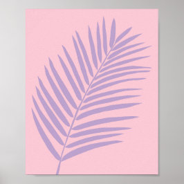 Poster Palma Tropical Rosa E Roxo