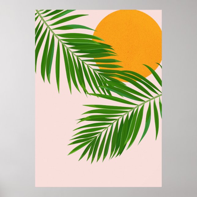 Poster Palma Tropical Sunset deixa minimalista (Frente)
