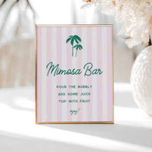 Poster Palmas verdes - Bar Rosa Stripes Mimosa