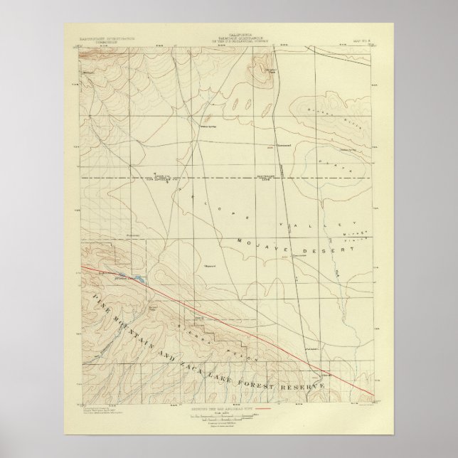 Poster Palmdale quadrangular mostrando San Andreas Rift (Frente)