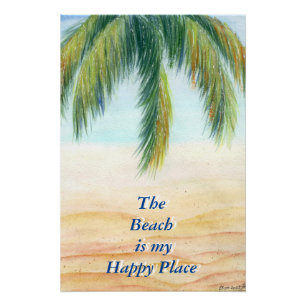 Pôster Palmeira em um dia ensolarado na praia