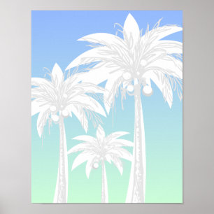 Poster Palmeira Tropical Árvore Azul, Boca de Praia