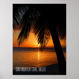 Poster Palmeira tropical Sunset em Belize