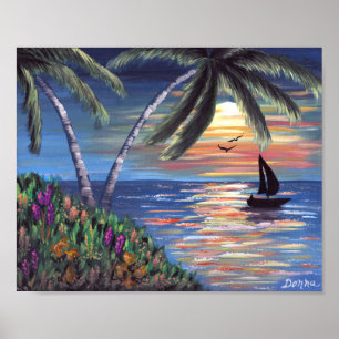 Pôster Palmeiras - Pintura do Oceano Solar