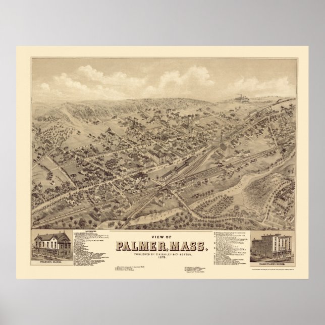 Poster Palmer, Mapa Panorâmico do MÃE - 1879 (Frente)