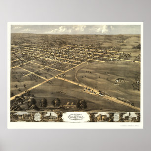 Pôster Palmyra, MO Mapa Panorâmico - 1869