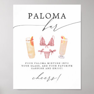 Poster Paloma Bar Cuecas & Chás de Bebê de Paloma