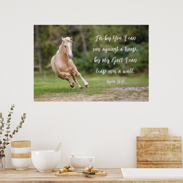 Poster Palomino Horse Escritura Versa Contra Tropa (Cozinha)