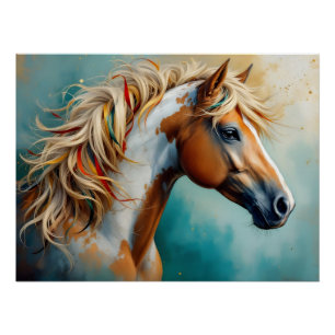 Pôster Palomino Paint Mustang Retrato