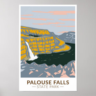 Poster Palouse Falls State Park Washington Vintage