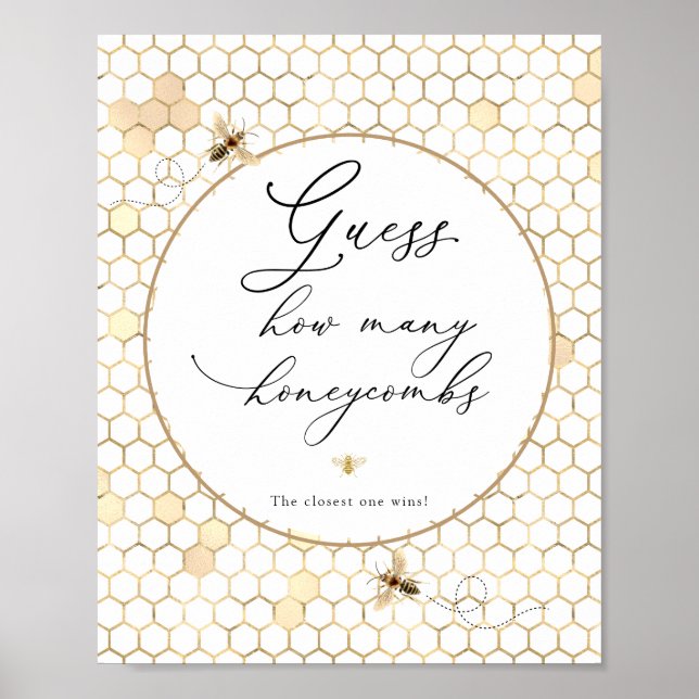 Poster Palpite da Abelha Dourada Quantas Melhuras Letreir (Frente)