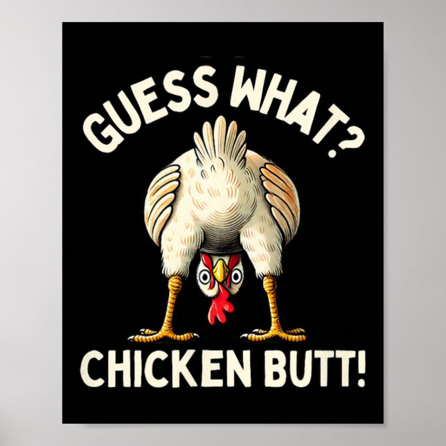 Poster Palpite engraçado qual é o bumbum de frango meme d (Frente)