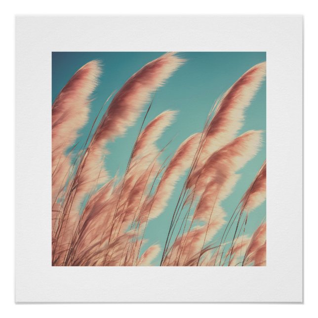 Pôster Pampas Estéticas Rosa (Frente)