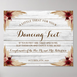 Poster Pampas Grass Dancing Feet Sign