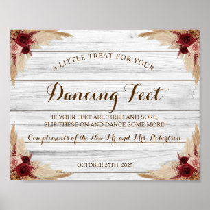 Poster Pampas Grass Dancing Feet Sign