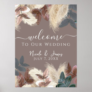 Poster Pampas Grass & Leaves Terthy Bohemian Casamento