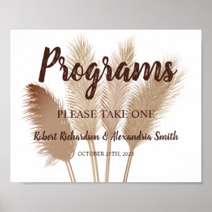 Poster Pampas Grass Programs Sinal de Cerimônia de Casame