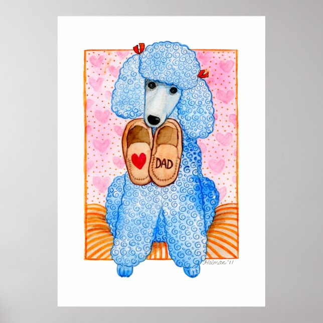 Poster Pampering do Poodle do dia de os pais Love (Frente)