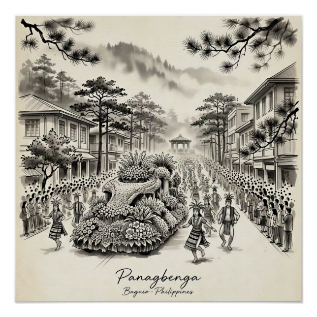 Pôster Panagbenga Festival Baguio Philippines Flower Fest (Frente)