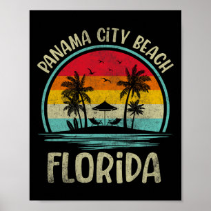 Poster Panamá City Beach Florida Palm Tree Summer