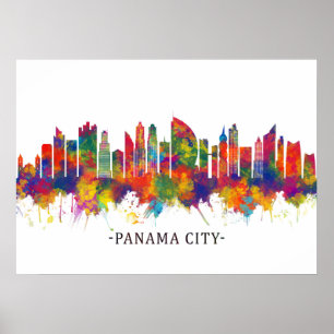 Poster Panamá City Skyline