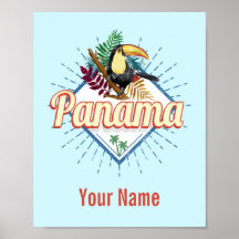 Panamá City Toucan Retro Palm Trees Vintage