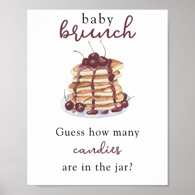 Poster Pancakes Chá de fraldas adivinha quantos doces (Frente)