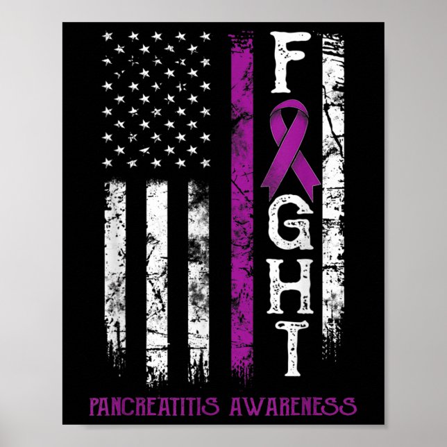 Poster Pancreatite Warrior U Flag (Frente)
