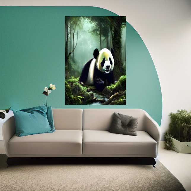 Poster Panda Adorável nas florestas profundas | AI Art Po (Criador carregado)