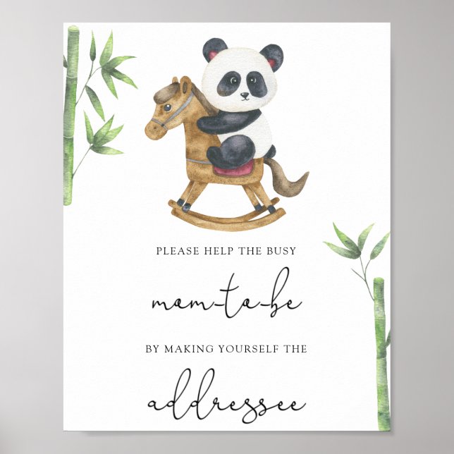 Poster Panda Ajuda a Mãe Atarefada a Endereçar um Envelop (Frente)