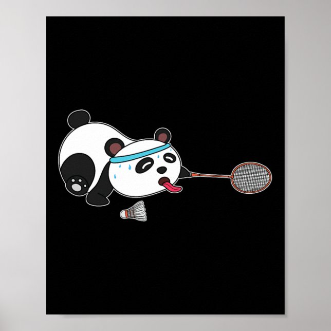 Poster Panda Animal Badminton Shutles (Frente)