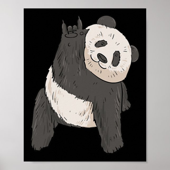 Poster Panda Asl Gesto de Mão Surda Audição Perda Consciê (Frente)